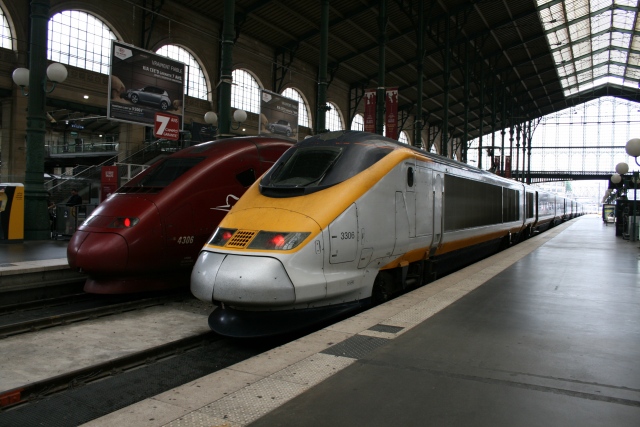Eurostar and Thalys at Paris Gare du Nord (2008) Eurostar and Thalys at Paris Gare du Nord (2008)